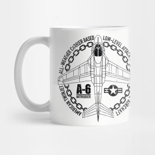 A-6 Intruder Attack Bomber Aircraft Distressed Airplane Art Mug